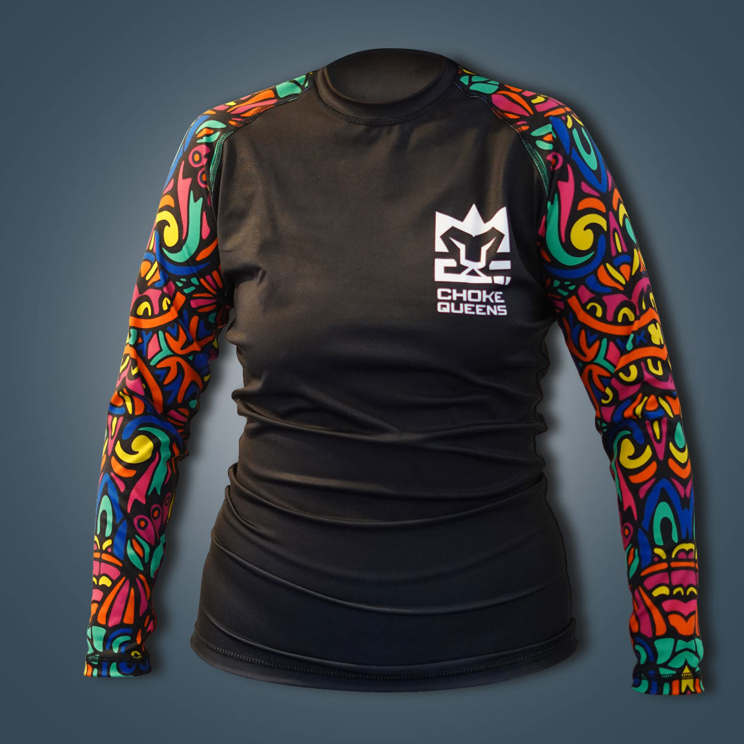Choke Queens Tribal Long Sleeve Rash Guard